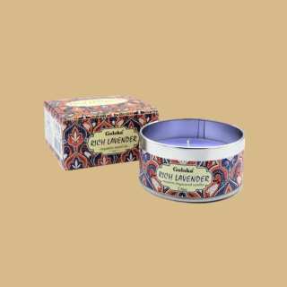 Preview: Goloka Lavender Duftkerze im Metalldöschen